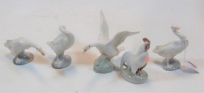 Lot 262 - A Lladro porcelain figure of a goose; together...