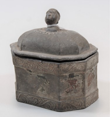Lot 205 - An 18th century lead tobacco jar and cover, of...