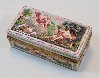 Lot 187 - A continental porcelain casket, of rectangular...