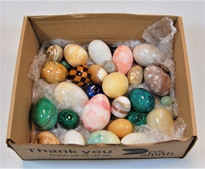 Lot 220 - A box of various ornamental eggs, to include...