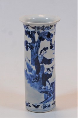 Lot 223 - A Chinese stoneware vase, of cylindrical form,...