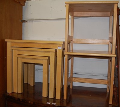 Lot 1205 - A contemporary beech nest of three occasional...