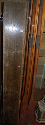 Lot 1209 - A set of three stained beech portable folding...