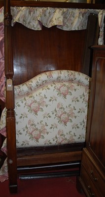 Lot 1212 - A circa 1900 mahogany double full tester bed,...