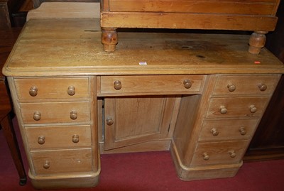 Lot 1231 - A Victorian pine ledgeback round cornered...