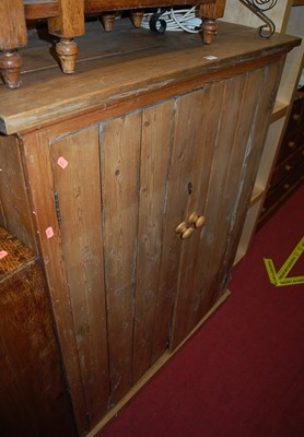 Lot 1240 - A rustic planked pine double door side...