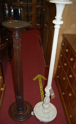 Lot 1242 - A reeded and spiral turned mahogany circular...