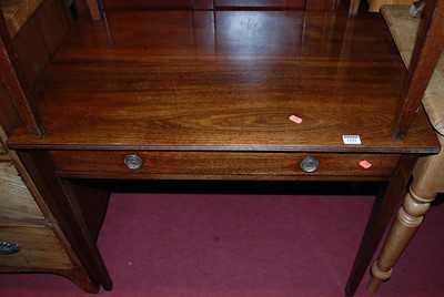 Lot 1252 - A 19th century mahogany single drawer side...