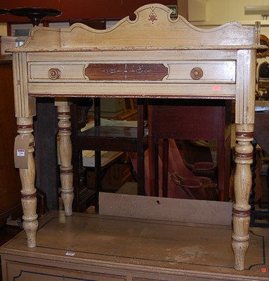 Lot 1266 - A Victorian painted pine three-quarter gallery...