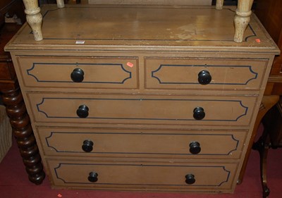 Lot 1268 - A Victorian painted pine square front chest of...