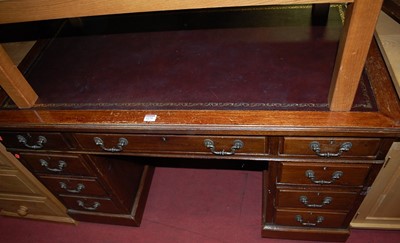 Lot 1279 - An Edwardian walnut and gilt tooled leather...