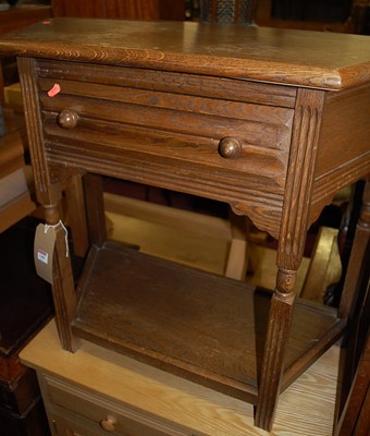Lot 1280 - A contemporary oak single drawer two-tier...