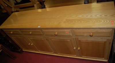 Lot 1283 - A contemporary ash sideboard, having four...