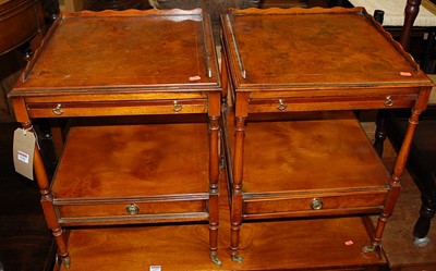 Lot 1296 - A pair of contemporary burr oak galleried...