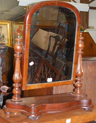 Lot 1306 - A mid-Victorian mahogany swing toilet mirror...