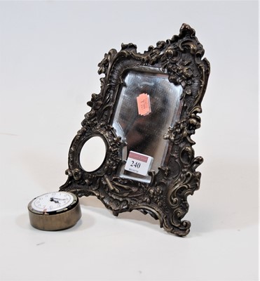 Lot 240 - A small brass framed easel mirror, having a...