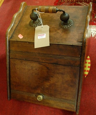 Lot 1312 - An Edwardian stained walnut coal purdonium