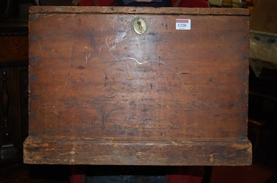 Lot 1320 - A small 19th century stained pine hinged top...