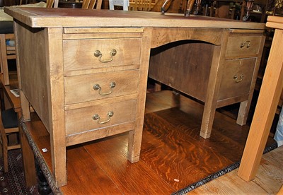 Lot 1327 - An early 20th century oak and beech rexine...