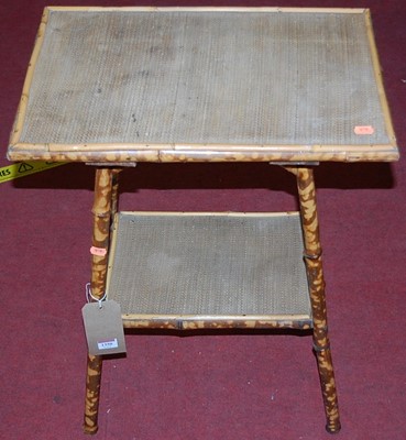 Lot 1350 - An early 20th century bamboo and rush inset...