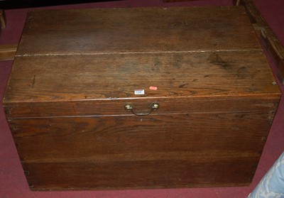 Lot 1360 - A 19th century oak hinge top silver chest...