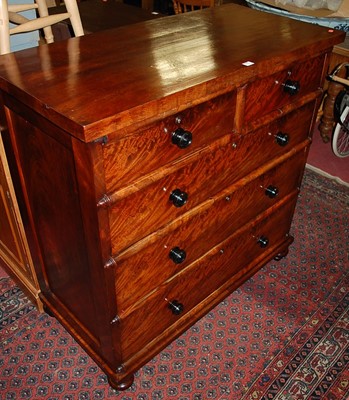 Lot 1376 - A mid-Victorian flame mahogany square front...