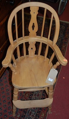 Lot 1377 - A contemporary beech child's splatback high...