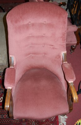 Lot 1380 - A pair of mid-Victorian and pink buttoned...