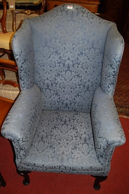 Lot 1388 - An early 20th century mahogany framed and blue...