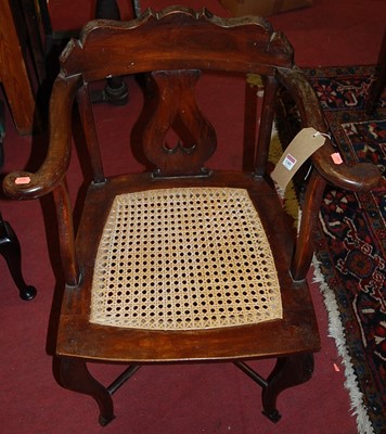 Lot 1389 - An unusual 19th century mahogany and cane seat...