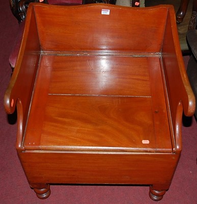 Lot 1392 - A Victorian mahogany hinged panelled seat...