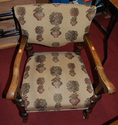 Lot 1409 - An early 20th century beech upholstered pad...