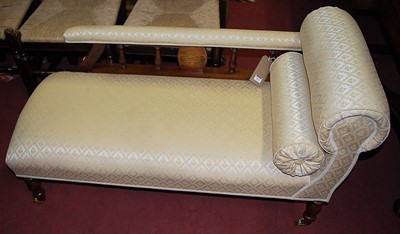 Lot 1412 - An Edwardian mahogany framed cream floral...