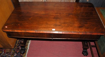 Lot 1427 - An early Victorian rosewood round cornered two-...