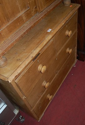 Lot 1445 - A Victorian pine chest of two short over two...