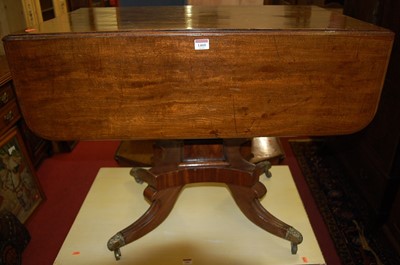 Lot 1460 - A William IV mahogany round cornered drop-flap...