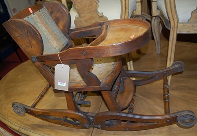 Lot 1468 - An Edwardian walnut baby's metamorphic high...