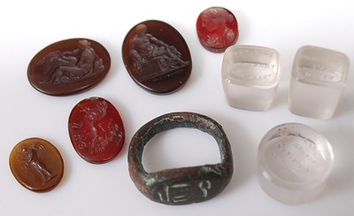 Lot 376 - A collection of 19th century carved intaglio...