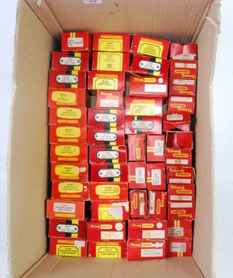 Lot 468 - Box containing 50 Triang and Hornby 4 wheel...
