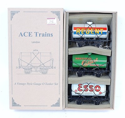 Lot 312 - ACE Trains Set 2 of three tank wagons:- Regent...