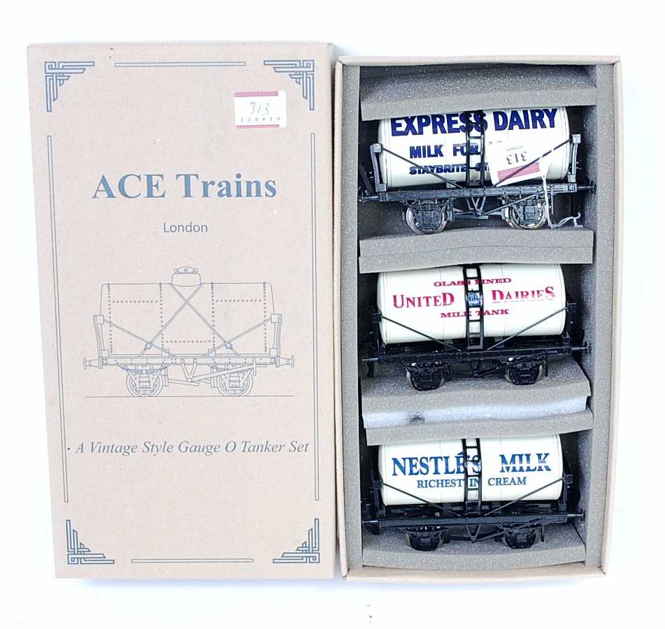 Lot 313 - ACE Trains Set G/IM4 three milk tank wagons:-...
