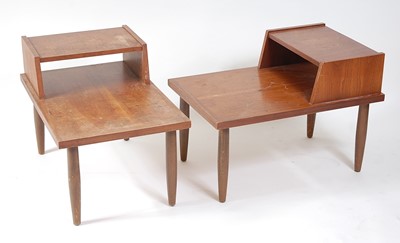 Lot 304 - A pair of Danish 1970s two-tier lamp tables,...