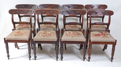 Lot 1553 - A set of eight William IV Scottish rosewood...