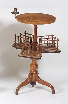 Lot 1501 - A Victorian figured walnut pedestal tripod...