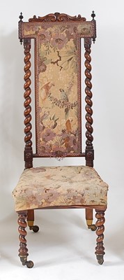 Lot 1522 - A Victorian rosewood and upholstered prie-deux,...