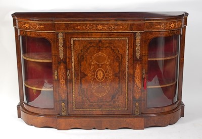 Lot 1577 - A Victorian figured walnut inlaid and gilt...