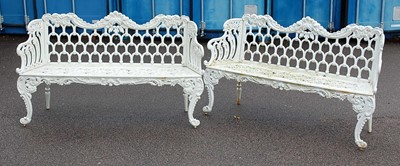 Lot 1511 - A pair of Victorian cast iron and white...