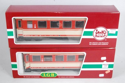 Lot 370 - LGB:- two bogie coaches 2nd class, red and...