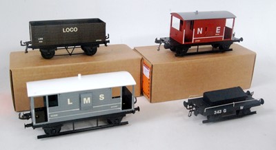 Lot 325 - Four Bernard Ridgley wagons:- LMS brake, NE...