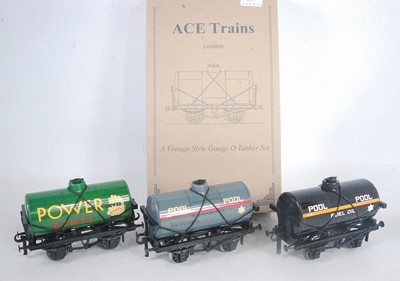 Lot 320 - ACE Trains set of 3 tank wagons:- Power Ethyl,...